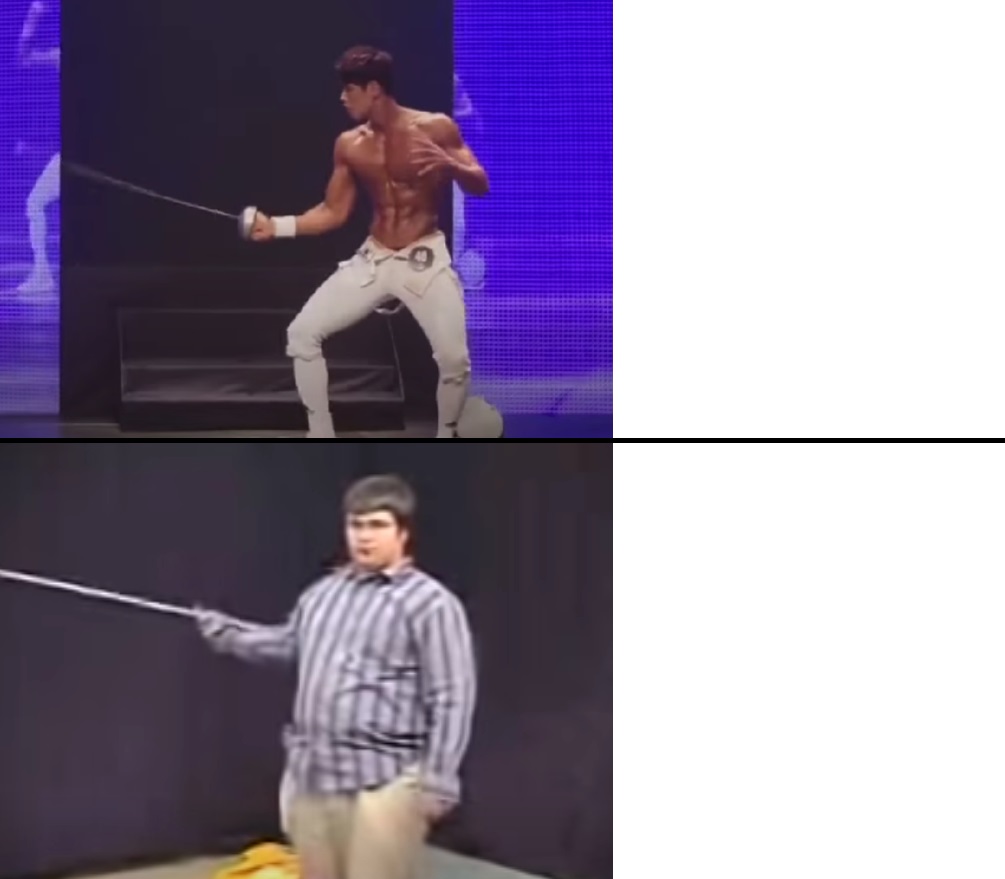 Body Builder fencer Blank Meme Template