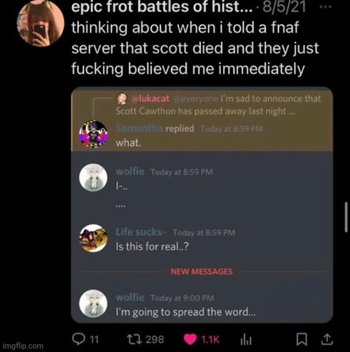 im sorry but wolfie :skull: mf really stuttered in text | made w/ Imgflip meme maker