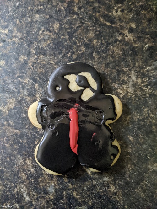 I made a cookie of my waifu Gerard Way:3 | image tagged in just wanna show ya,gerard way | made w/ Imgflip meme maker