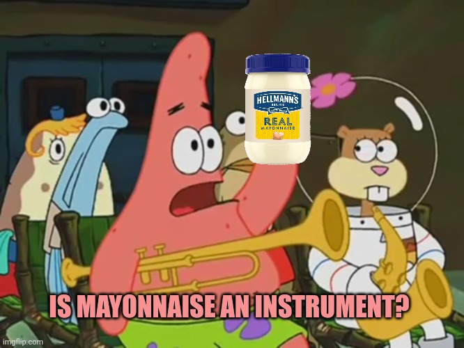 Is mayonnaise an instrument? | IS MAYONNAISE AN INSTRUMENT? | image tagged in is mayonnaise an instrument | made w/ Imgflip meme maker
