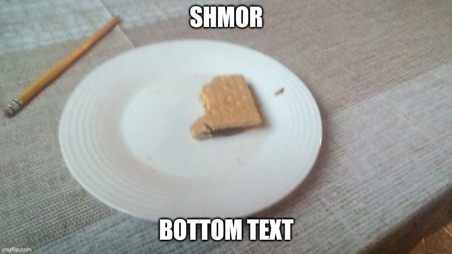 SHMOR; BOTTOM TEXT | made w/ Imgflip meme maker