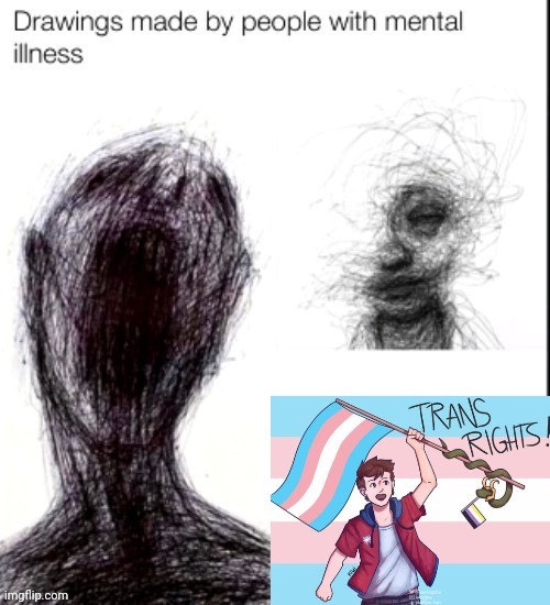 You see lots of drawings made by mentally ill people these days | image tagged in transgender,tired of hearing about transgenders,lgbtq,stupid liberals | made w/ Imgflip meme maker