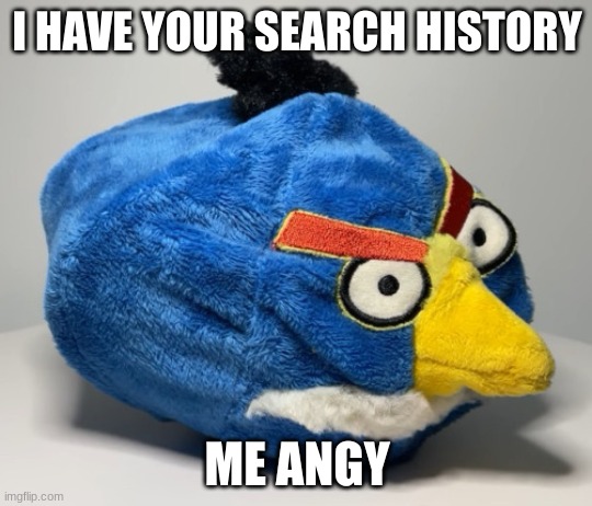 i have ur search history | I HAVE YOUR SEARCH HISTORY; ME ANGY | image tagged in prototype chuck plush,you have been eternally cursed for reading the tags,goofy ahh,oof | made w/ Imgflip meme maker