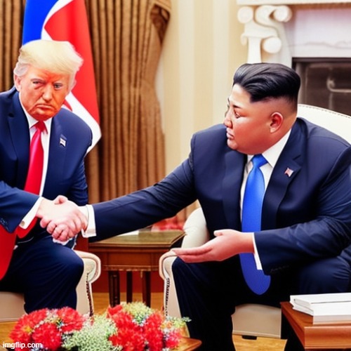 Donald Trump And Kim Jong-un | image tagged in donald trump,trump,north korea,kim jong un,random tag i decided to put,memes | made w/ Imgflip meme maker