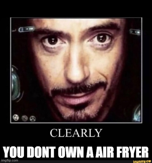 Clearly (You Don’t Own An Air Fryer) | YOU DONT OWN A AIR FRYER | image tagged in clearly you don t own an air fryer | made w/ Imgflip meme maker