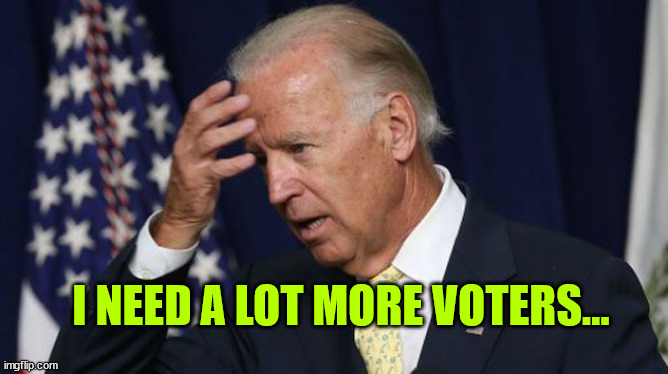 Joe Biden worries | I NEED A LOT MORE VOTERS... | image tagged in joe biden worries | made w/ Imgflip meme maker