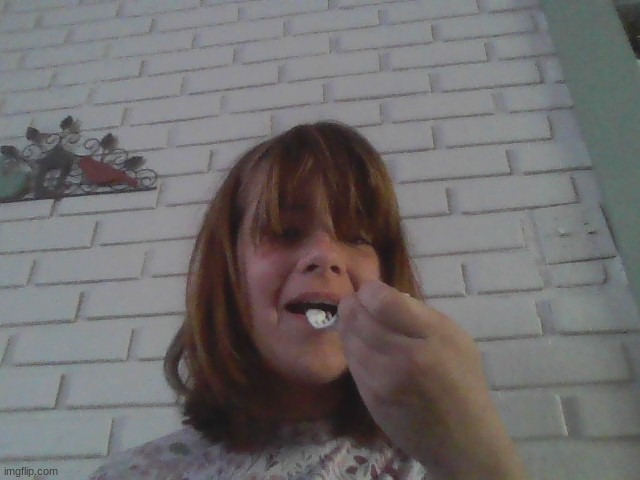 normal image me eating yogert | image tagged in look closer | made w/ Imgflip meme maker