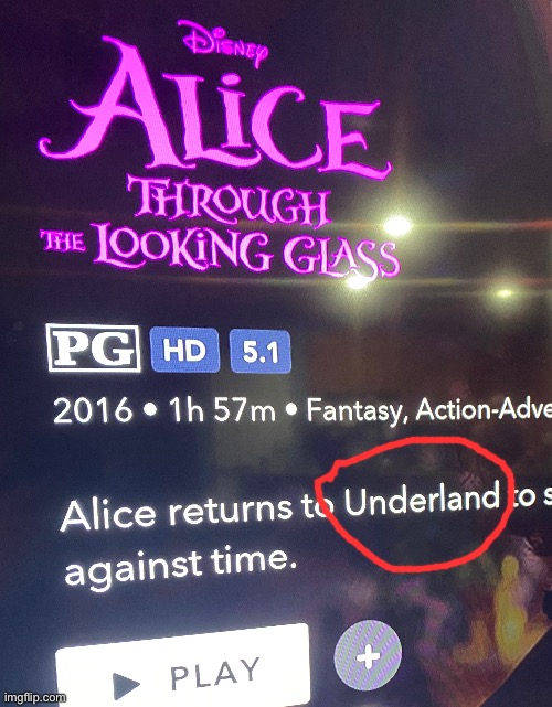 Alice no | image tagged in you had one job just the one,alice in wonderland | made w/ Imgflip meme maker