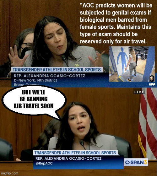 AOC... even her own party doesn't like it when she opens her mouth. | BUT WE'LL BE BANNING AIR TRAVEL SOON | image tagged in words of wisdom,aoc | made w/ Imgflip meme maker