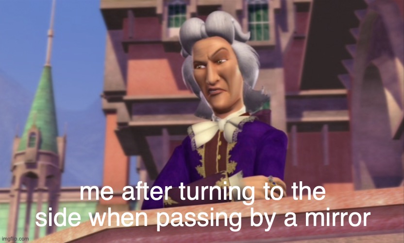 me after turning to the side when passing by a mirror | made w/ Imgflip meme maker