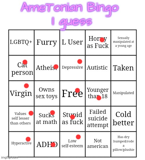 AmeTonian Bingo | image tagged in ametonian bingo | made w/ Imgflip meme maker