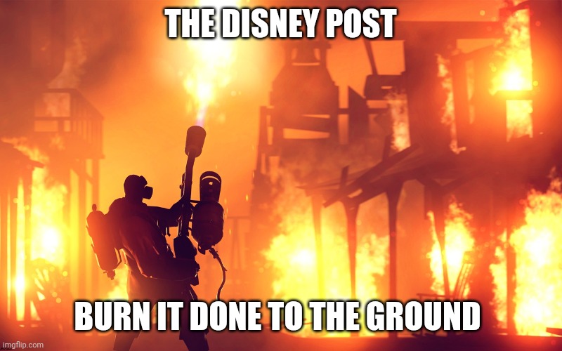 BURN IT DOWN | THE DISNEY POST BURN IT DONE TO THE GROUND | image tagged in burn it down | made w/ Imgflip meme maker