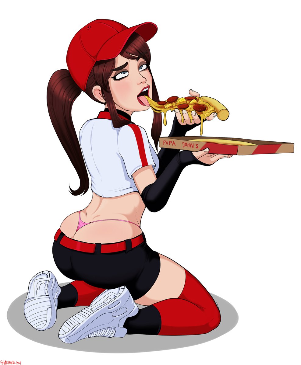 High Quality Pizza Girl Blank Meme Template
