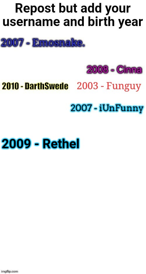 2009 - Rethel | made w/ Imgflip meme maker