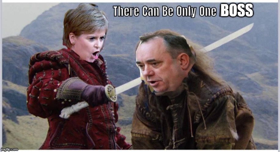 The Sturglander | image tagged in sturglander,highlander,a sturgeon vs a salmond,queen nicky of the cult nicky,snp | made w/ Imgflip meme maker