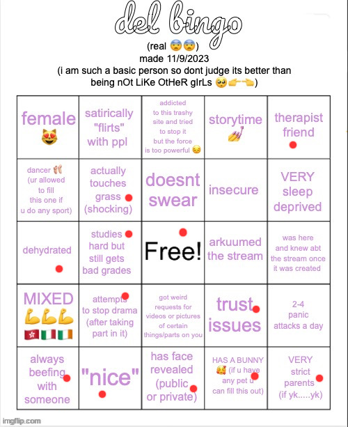 del bingo (real) | image tagged in del bingo real | made w/ Imgflip meme maker