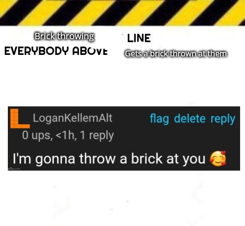 High Quality Brick throwing line Blank Meme Template