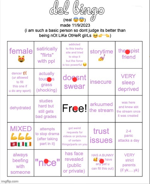 del bingo (real) | image tagged in del bingo real | made w/ Imgflip meme maker
