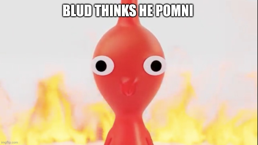 Real | BLUD THINKS HE POMNI | image tagged in red pikmin | made w/ Imgflip meme maker