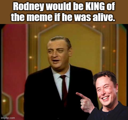 NO doubt | Rodney would be KING of the meme if he was alive. | image tagged in funny,one | made w/ Imgflip meme maker