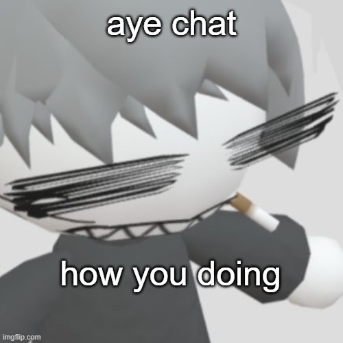 Chaos neco arc | aye chat; how you doing | image tagged in chaos neco arc | made w/ Imgflip meme maker