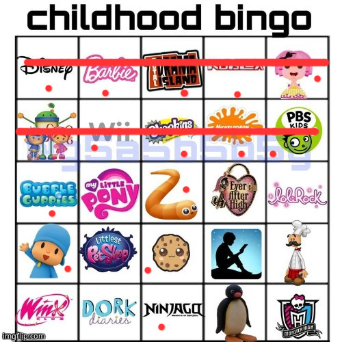 Childhood bingo | image tagged in childhood bingo | made w/ Imgflip meme maker