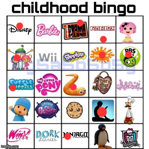 Childhood bingo | image tagged in childhood bingo | made w/ Imgflip meme maker