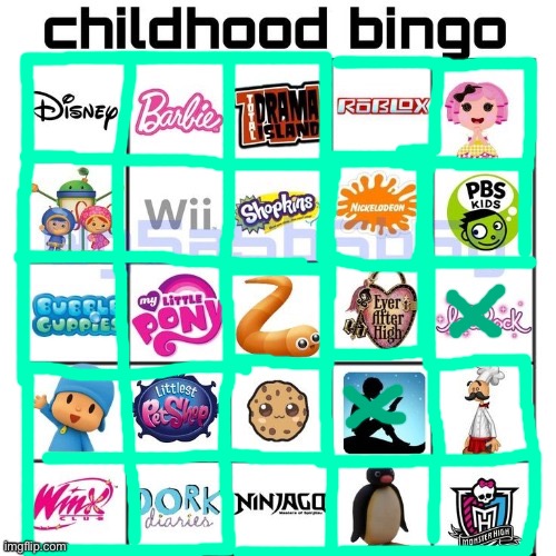 never used kindle it was always get epic | image tagged in childhood bingo | made w/ Imgflip meme maker