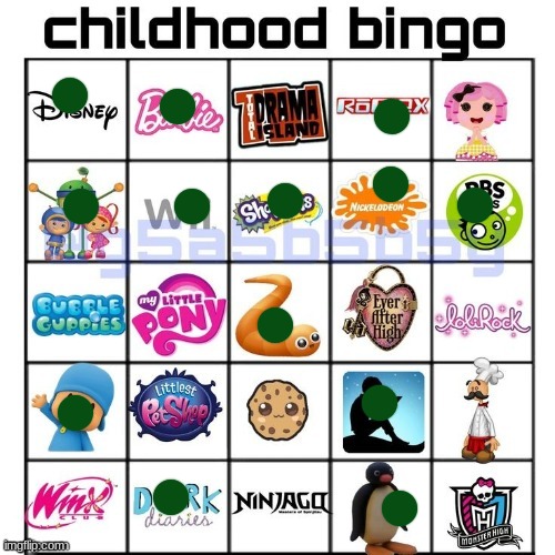 Ahh...Nostalgia | image tagged in childhood bingo | made w/ Imgflip meme maker