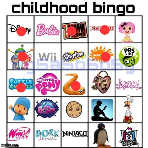 Childhood bingo | image tagged in childhood bingo | made w/ Imgflip meme maker