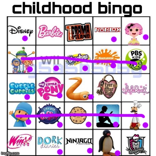 Childhood bingo | image tagged in childhood bingo | made w/ Imgflip meme maker