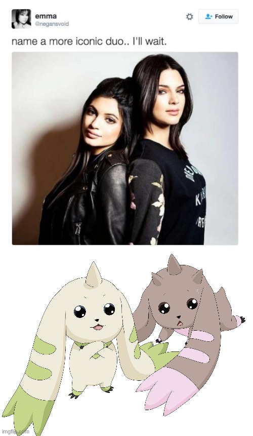 Tamers | image tagged in name a more iconic duo | made w/ Imgflip meme maker