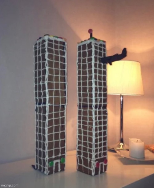 Ginger bread twin towers | made w/ Imgflip meme maker