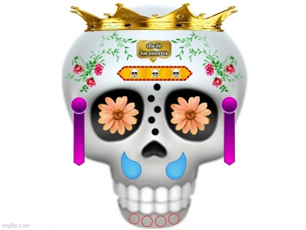 Dia de los Muertos Skull Emoji | image tagged in spanish,skull,day of the dead | made w/ Imgflip meme maker