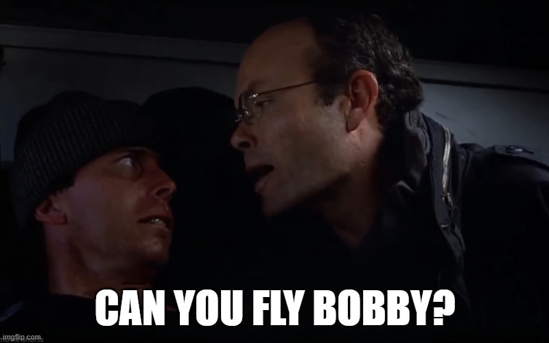 Clarence Wants To See If Bobby Can Fly | CAN YOU FLY BOBBY? | image tagged in robocop,clarence boddicker,kurtwood smith | made w/ Imgflip meme maker