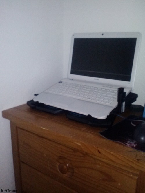 closet computer setup | made w/ Imgflip meme maker