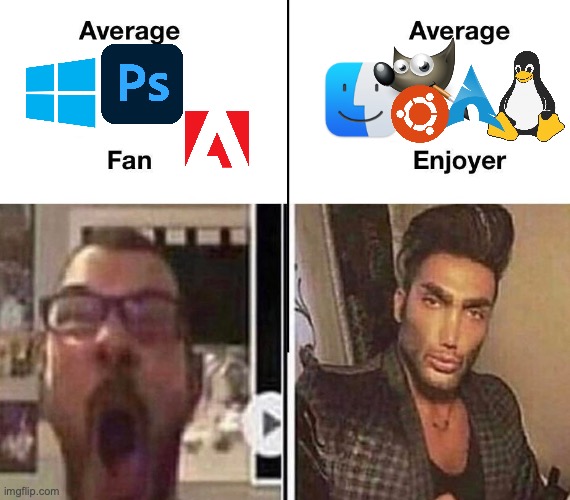 fight me | image tagged in average fan vs average enjoyer | made w/ Imgflip meme maker