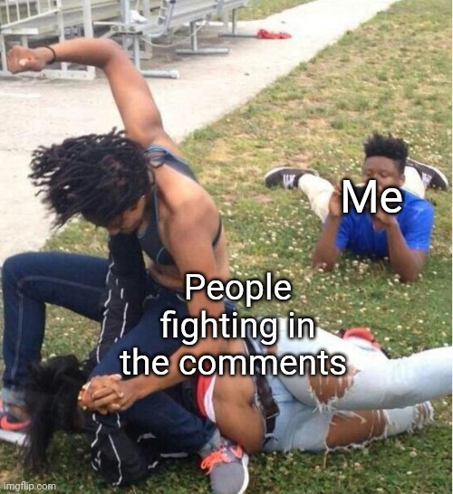 Real | Me; People fighting in the comments | image tagged in guy recording a fight | made w/ Imgflip meme maker