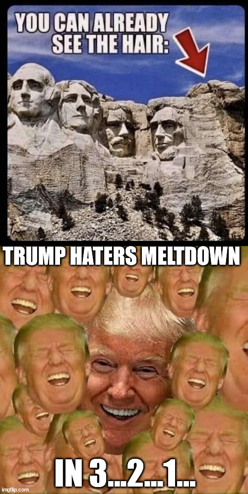 Tis the season... | TRUMP HATERS MELTDOWN; IN 3...2...1... | image tagged in mount rushmore,trump,liberal,melting,season | made w/ Imgflip meme maker