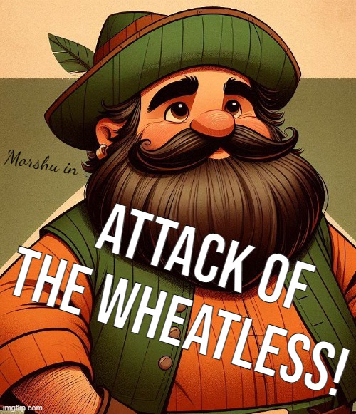 Morshu poster | Morshu in; Attack of the Wheatless! | image tagged in cartoon | made w/ Imgflip meme maker