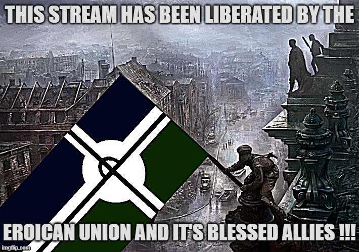 FUCK SKIBIDI TOILET. | THIS STREAM HAS BEEN LIBERATED BY THE; EROICAN UNION AND IT'S BLESSED ALLIES !!! | image tagged in eroican/pro-fandom war-flag on reichstag | made w/ Imgflip meme maker