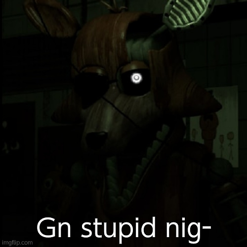 Phantom Foxy | Gn stupid nig- | image tagged in phantom foxy | made w/ Imgflip meme maker