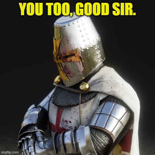 Paladin | YOU TOO, GOOD SIR. | image tagged in paladin | made w/ Imgflip meme maker