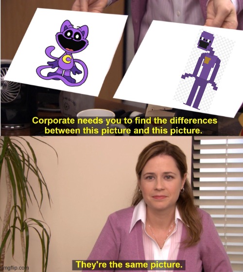 cat nap and william appleton | image tagged in memes,they're the same picture,fnaf,purple guy,poppy playtime | made w/ Imgflip meme maker