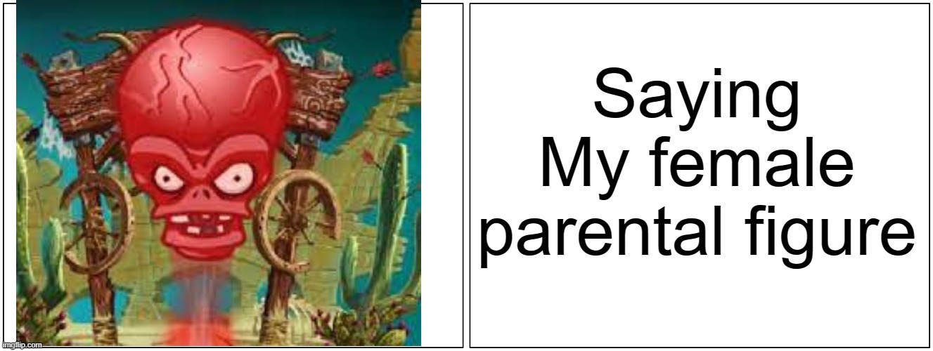 Blank Comic Panel 2x1 Meme | Saying My female parental figure | image tagged in memes,blank comic panel 2x1 | made w/ Imgflip meme maker