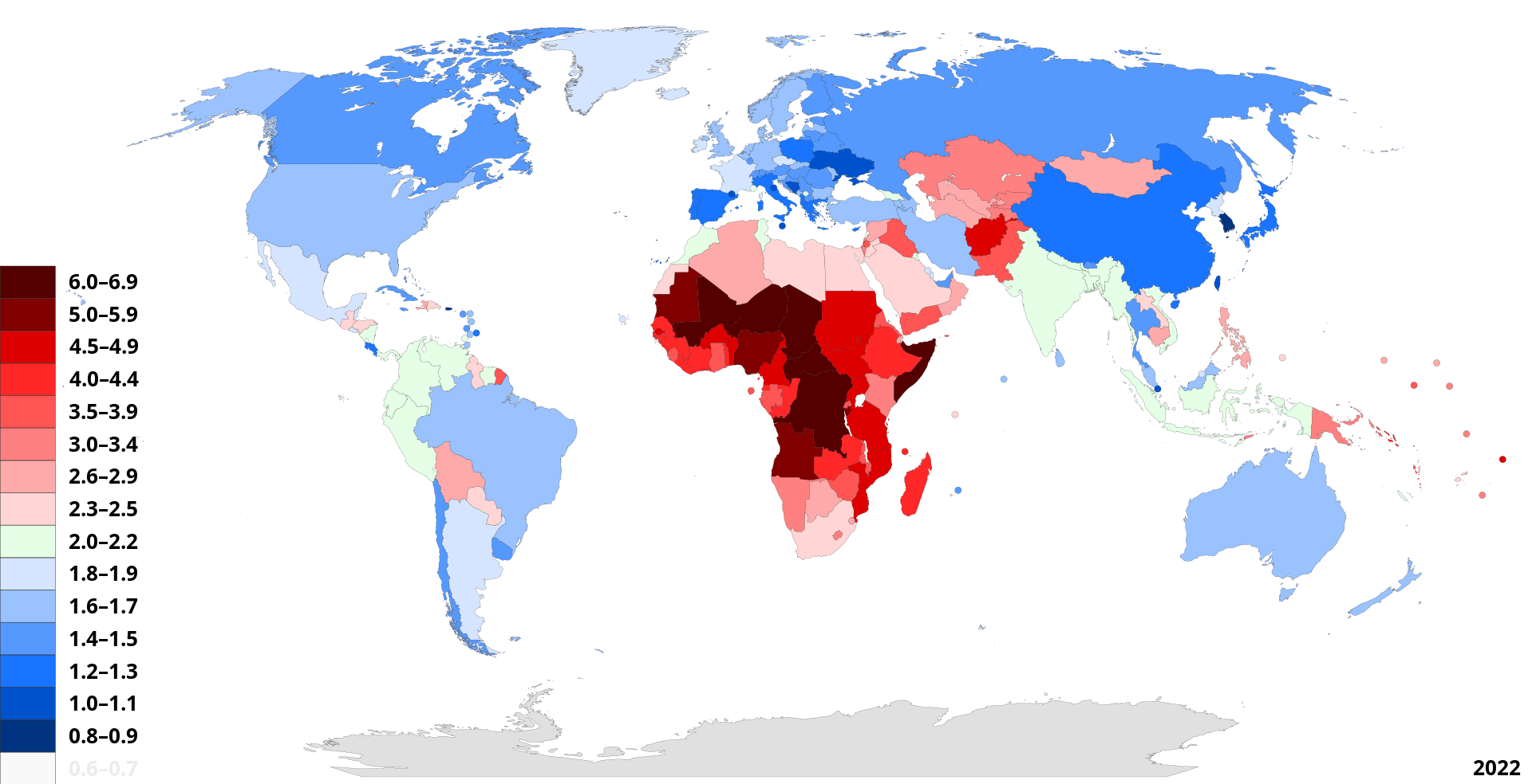 High Quality Map of countries by fertility rate Blank Meme Template