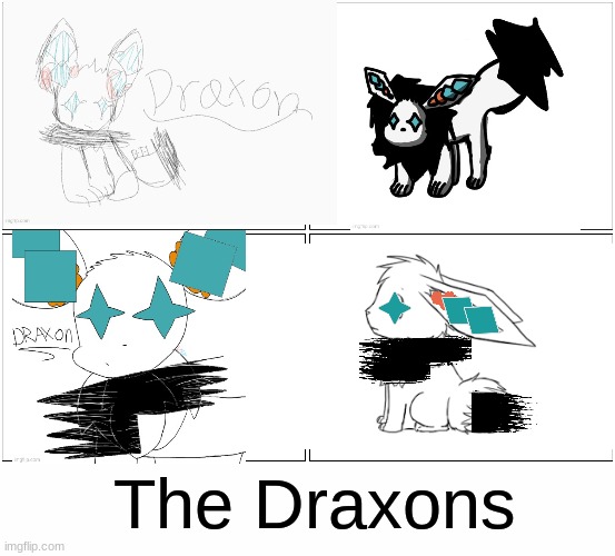 The Draxons | image tagged in memes,blank comic panel 2x2,white text box | made w/ Imgflip meme maker