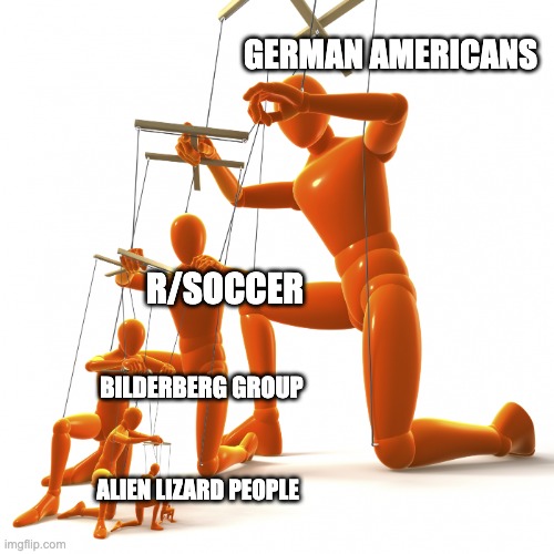 puppet control | GERMAN AMERICANS; R/SOCCER; BILDERBERG GROUP; ALIEN LIZARD PEOPLE | image tagged in puppet control | made w/ Imgflip meme maker