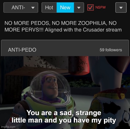 I can’t believe these pedophobes | image tagged in you are a sad strange little man and you have my pity | made w/ Imgflip meme maker