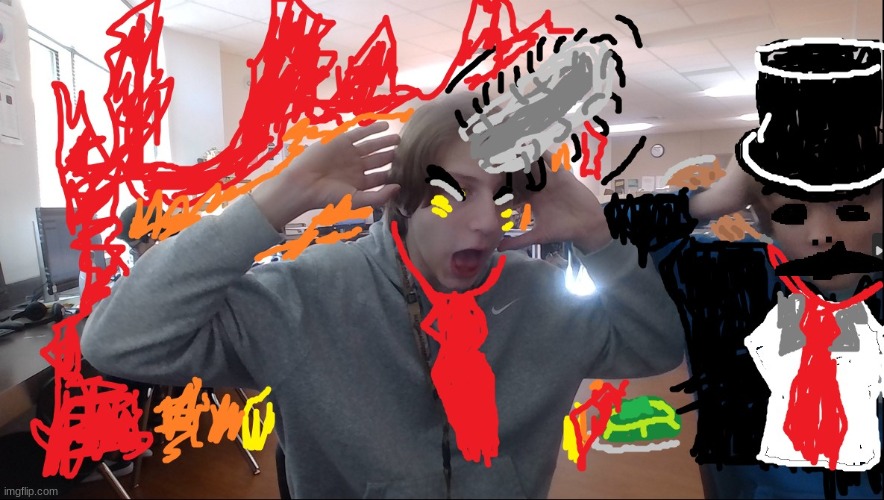 random ms paint drawing i made last class of me and my friend | made w/ Imgflip meme maker